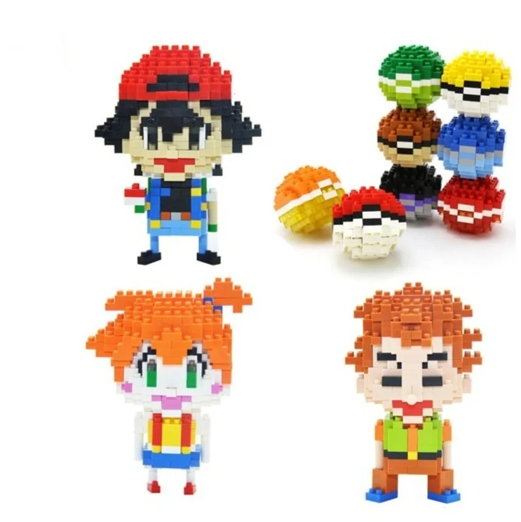Pokemon Ash Ketchum, set di blocchi Pokeball (4 disegni tra cui scegliere)