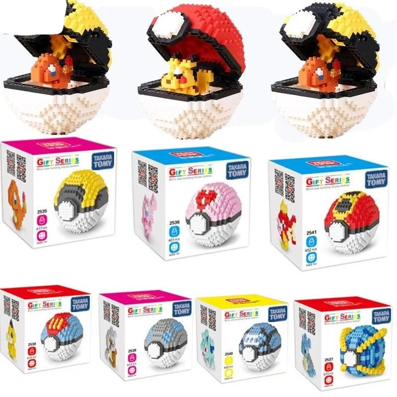 Set di blocchi di costruzione Pokemon pokeball / pokeballs
