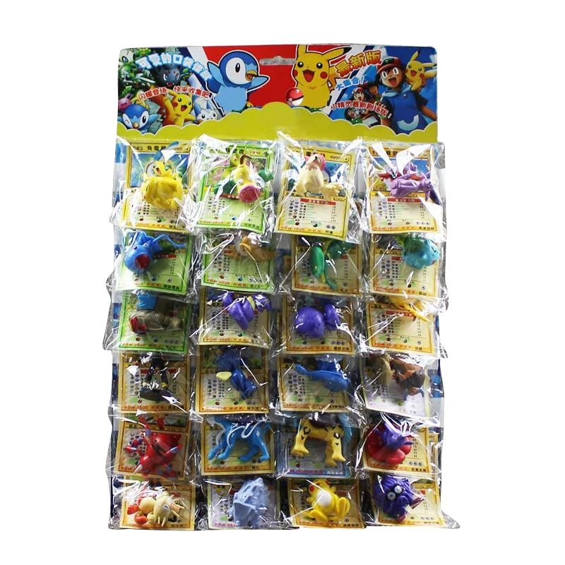 24 pezzi Pokemon figure (circa 2-6 cm) con carte