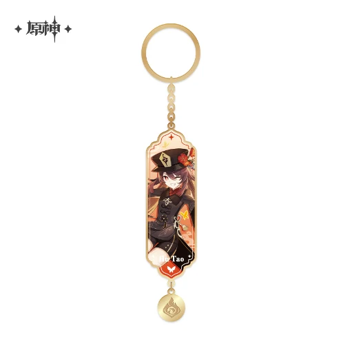 Genshin Impact Character Drawing Card Metal Keychain: Hu Tao