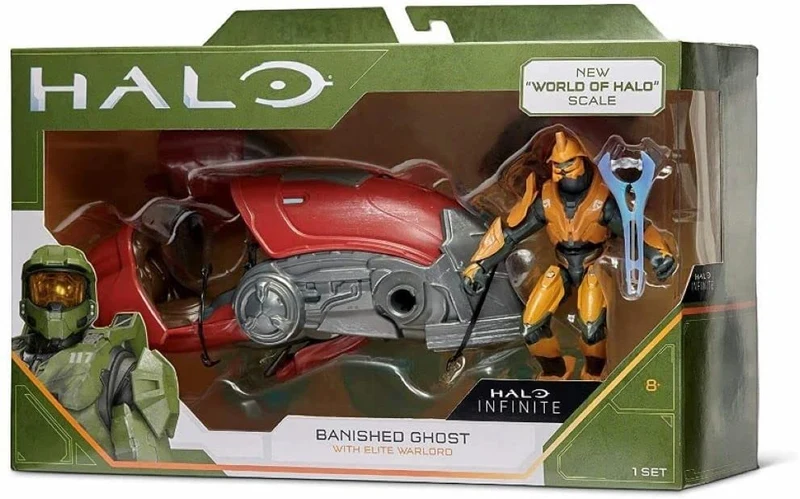 HALO INFINITE FIGURE "world of halo" BANISHED GHOST- WITH ELITE WARLORD