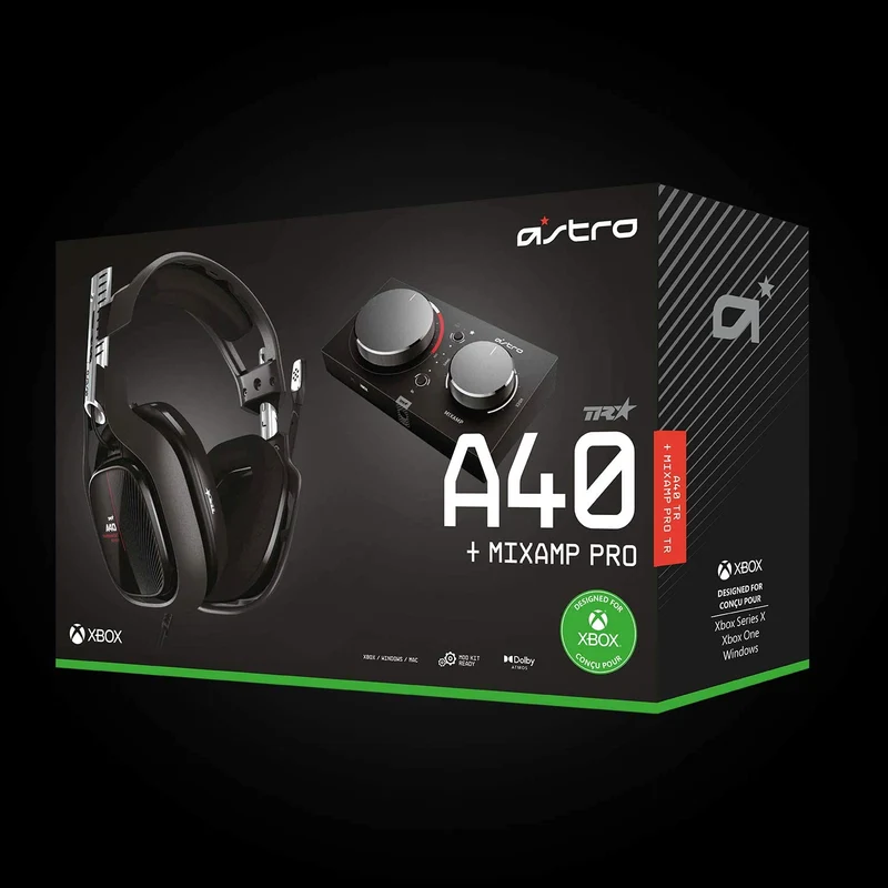 ASTRO Gaming A40 TR Cuffie Gaming Cablate + MixAmp Pro TR, 4 Gen, ASTRO Audio V2, Dolby Audio, Gioco/Voce per Xbox Series X|S, Xbox One, PC, Nero/Rosso