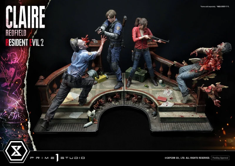 Resident Evil 2 Diorama Claire Redfield 55 cm + Leon S. Kennedy 58 cm - Prime 1 Studio